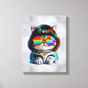 Smol Cute Funny Cat (Painting No. 4) Canvas Print