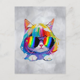 Smol Cute Funny Cat (Painting No. 5) Postcard