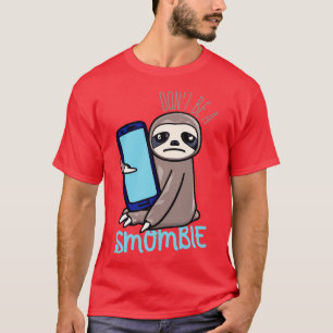 Smombie Sloth Bored Sloth With Mobile Phone T-Shirt