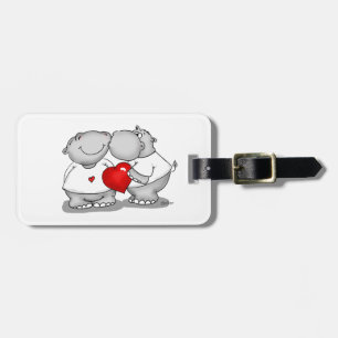Smooch - Hippo Kiss Valentine's Day Luggage Tag