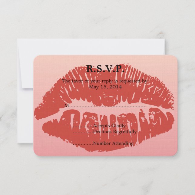 Smooch Lips Wedding RSVP (Front)