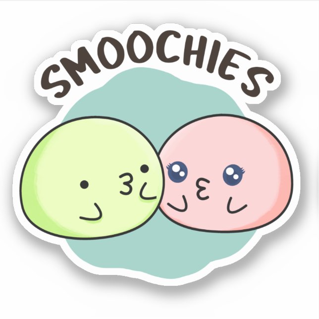 Smoochies Funny Kissing Mochi Pun  (Front)
