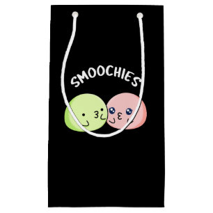 Smoochies Funny Kissing Mochi Pun Dark BG Small Gift Bag