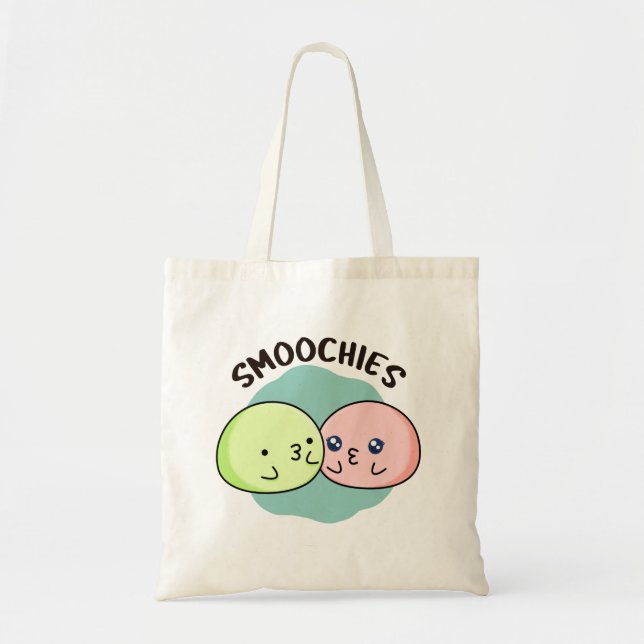 Smoochies Funny Kissing Mochi Pun  Tote Bag (Front)