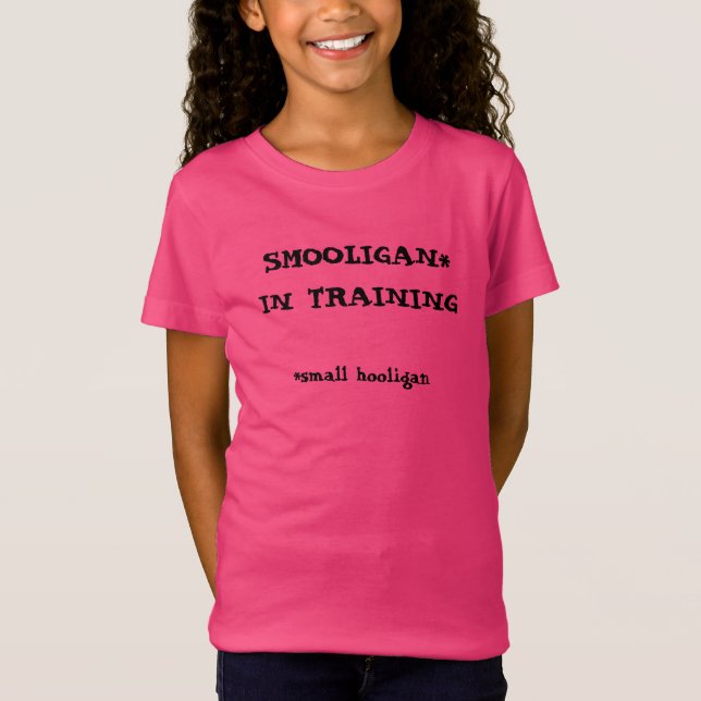 Smooligan in training kids shirt (Front)