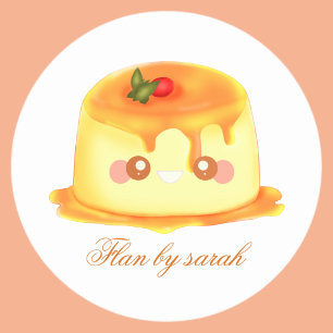 Smooth And Creamy Caramel Spanish Flan Classic Round Sticker