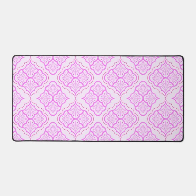 Smooth Arabesque - Girly Pop Geometric Pattern Desk Mat (Front)