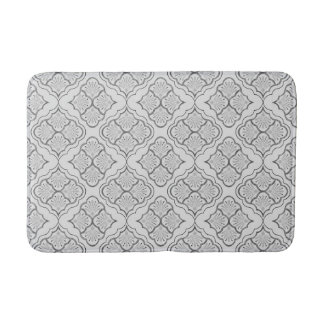 Smooth Arabesque - Greyscale Geometric Pattern Bath Mat
