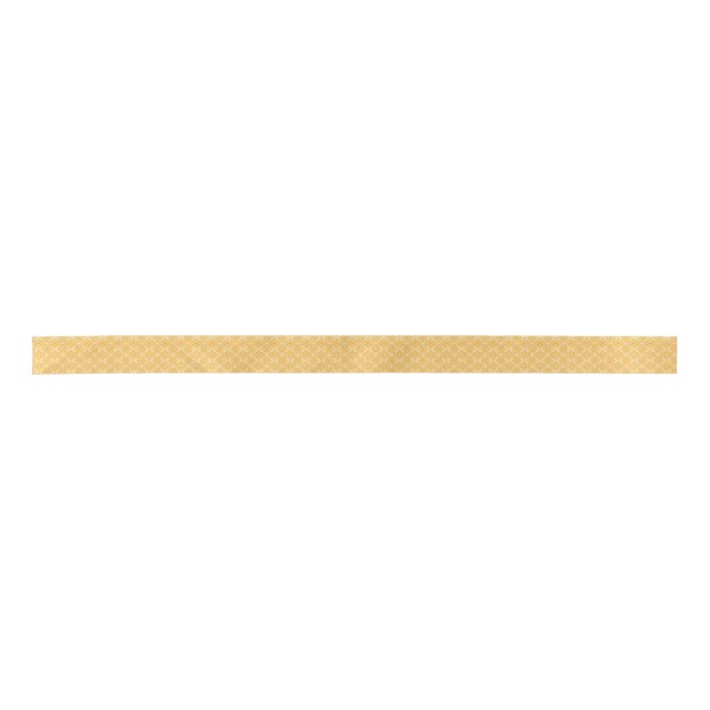 Smooth Arabesque - Honey Neutral Geometric Pattern Satin Ribbon (Front)