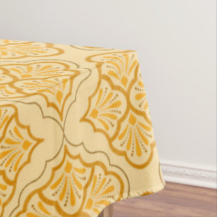 Smooth Arabesque - Honey Neutral Geometric Pattern Tablecloth