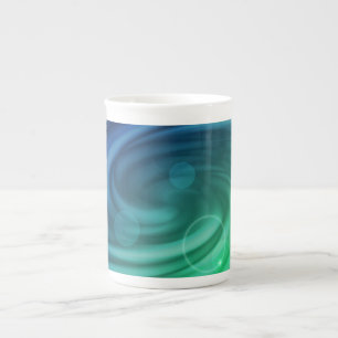Smooth Blue And Green Colour Mix  Vortex Bone China Mug