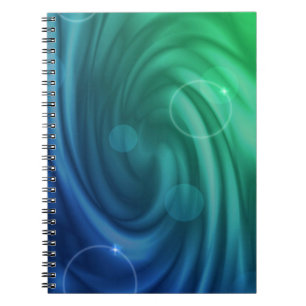 Smooth Blue And Green Colour Mix Vortex Notebook