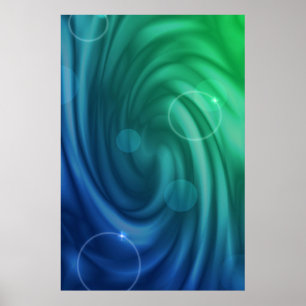 Smooth Blue And Green Colour Mix  Vortex Poster