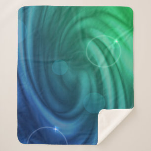 Smooth Blue And Green Colour Mix  Vortex Sherpa Blanket