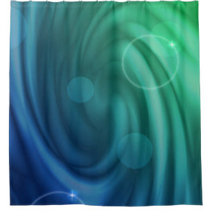 Smooth Blue And Green Colour Mix Vortex Shower Curtain
