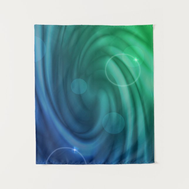Smooth Blue And Green Colour Mix  Vortex Tapestry (Front)