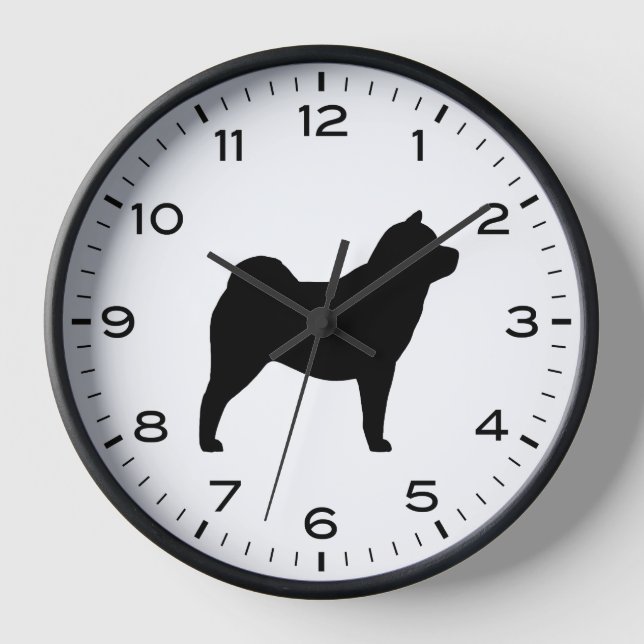 Smooth Chow Dog Breed Silhouette Clock (Front)