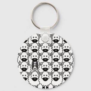 Smooth-Coated Border Collie in the Sheep Key Ring