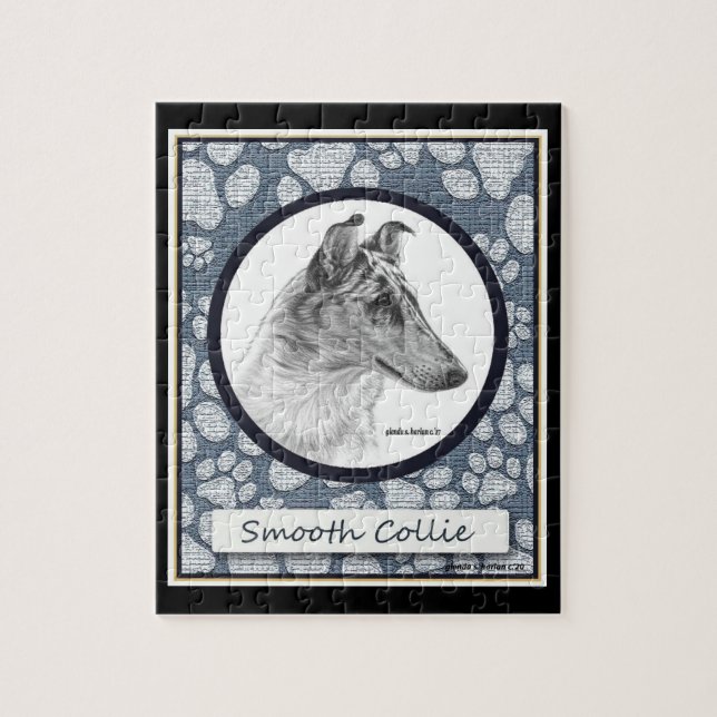 Smooth Collie Art Design Jigsaw Puzzle (Vertical)