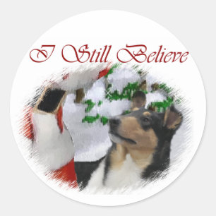 Smooth Collie Christmas Gifts Classic Round Sticker
