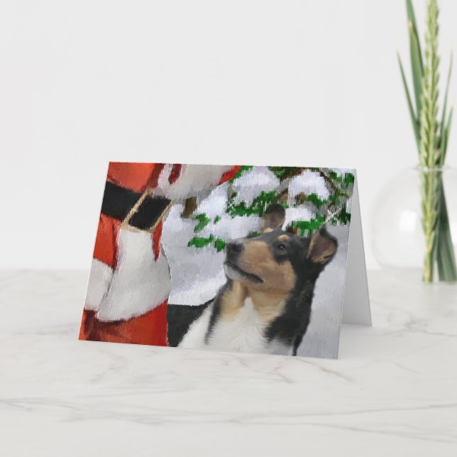 Smooth Collie Christmas Gifts Holiday Card (Front)