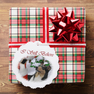 Smooth Collie Christmas Gifts Tree Decoration Card