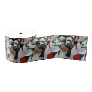 Smooth Collie Christmas Grosgrain Ribbon