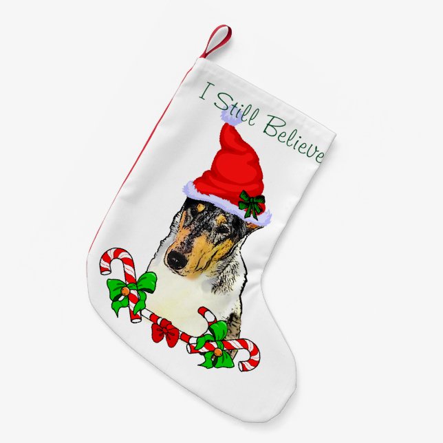 Smooth Collie  Christmas Merry Small Christmas Stocking (Front (Hanging))