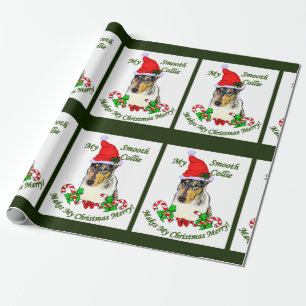 Smooth Collie Christmas Merry Wrapping Paper
