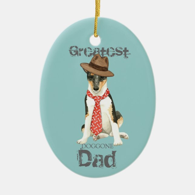 Smooth Collie Dad Ceramic Ornament (Front)