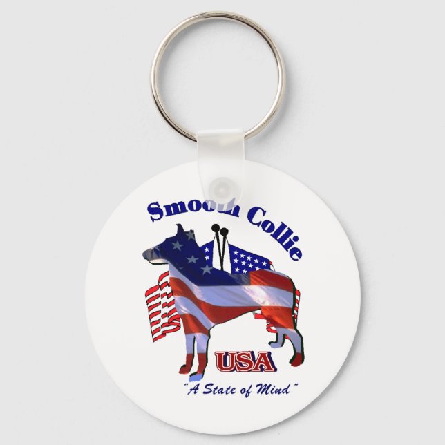 Smooth Collie Gifts Key Ring (Front)