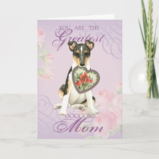Smooth Collie Heart Mum Card (Front)