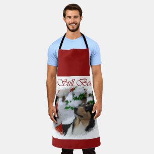 Smooth Collie Meets Santa Christmas Apron