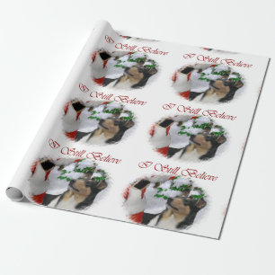 Smooth Collie Meets Santa Christmas Wrapping Paper
