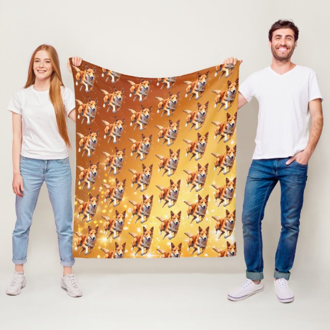 Smooth Collie Running Agility, Sports  Fleece Blanket (In Situ)