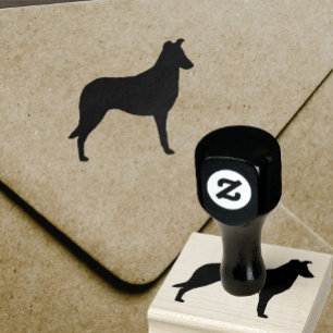 Smooth Collie Silhouette Rubber Stamp