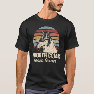 Smooth Collie Team Leader Cool Dog Sunglasses Vint T-Shirt