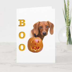 Smooth Dachshund Boo Holiday Card