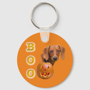 Smooth Dachshund Boo Keychain