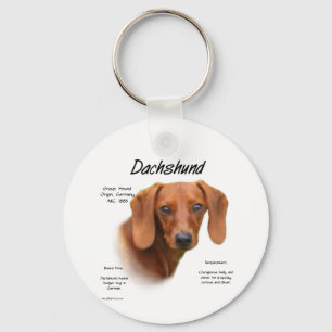 Smooth Dachshund History Key Ring