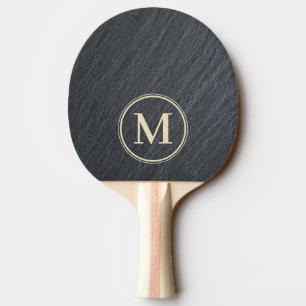 Smooth Dark Granite Monogram Ping Pong Paddle