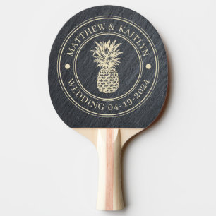 Smooth Dark Granite Pineapple Wedding Names Ping Pong Paddle