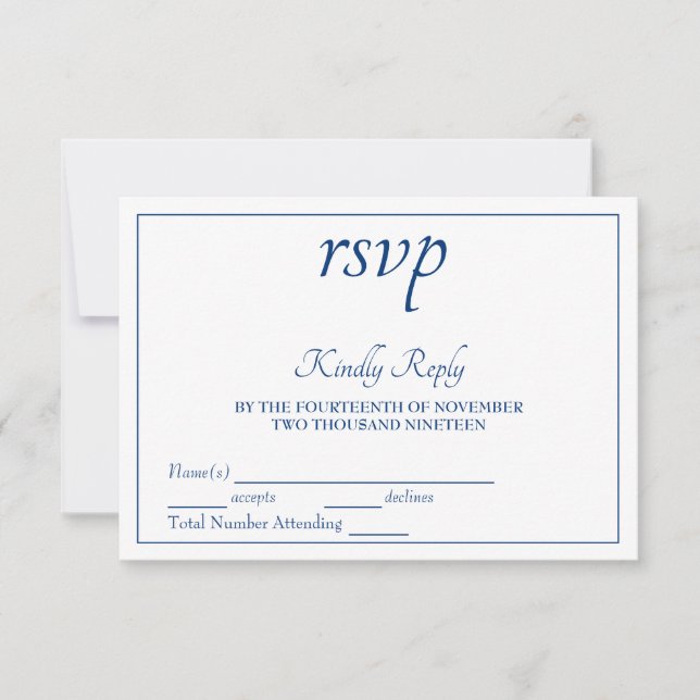 Smooth Elegance RSVP Card (Front)