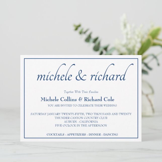 Smooth Elegance Wedding Invitation (Standing Front)