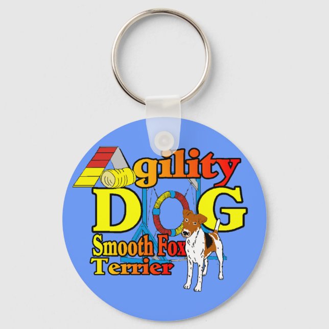 Smooth_Fox_Terrier_Agility Key Ring (Front)