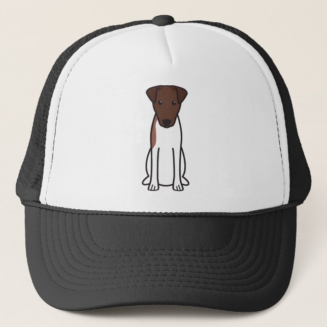Smooth Fox Terrier Dog Cartoon Trucker Hat (Front)