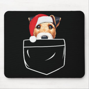 Smooth Fox Terrier Dog Santa Hat Christmas Pocket  Mouse Mat
