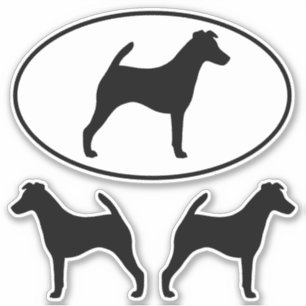 Smooth Fox Terrier Dog Silhouettes Vinyl Stickers