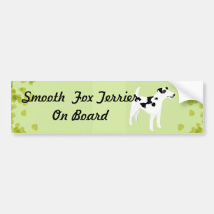 Smooth  Fox Terrier ~ Green Leaves Design Bumper Sticker