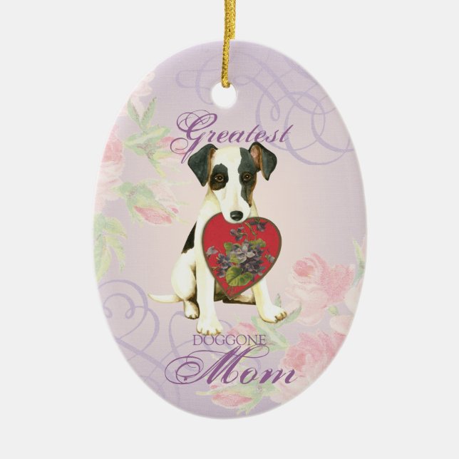 Smooth Fox Terrier Heart Mum Ceramic Ornament (Front)